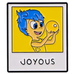 Inside Out Enamel Metal Pin, Joy Emotion, Movie Pin, Yellow & White